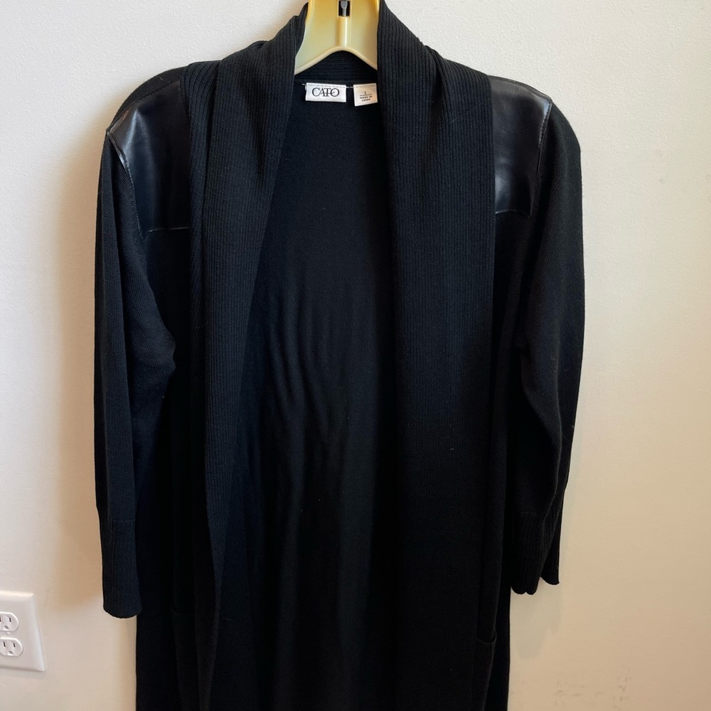 Cato Leather Shoulder Cardigan